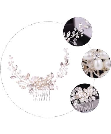 Housoutil Pearl Comb Bride Hair Accessory Flower Hairpin Comb Bride Hairpin Comb Rhinestone Hair Clips Pearl Flower Bridal Hair Clip Comb Hair Pin Wedding Hair Accessories White - Buy Online on GoSupps.com