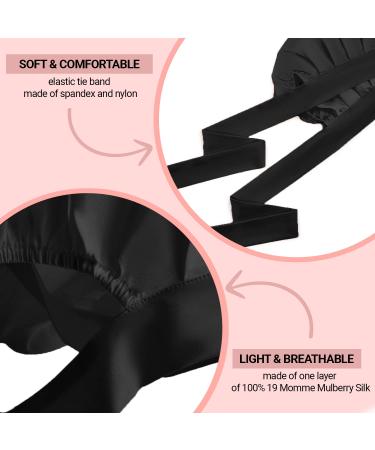 Premium Mulberry Silk Bonnet - Adjustable & Breathable Sleep Cap for Curly Hair - Buy Online on GoSupps.com