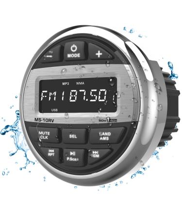 Bluetooth Marine Radio Boat Stereo: Waterproof Boat Audio Receiver - Digital Marine Grade Player with FM AM Radio | USB/AUX-in/MP3 | Subwoofer | Pre-Amp&EQ