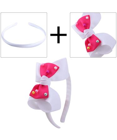 Buy Candygirl 20-Piece White Satin Frontal Ligaments & Headbands for Girls - DIY Accessories - Buy Online on GoSupps.com