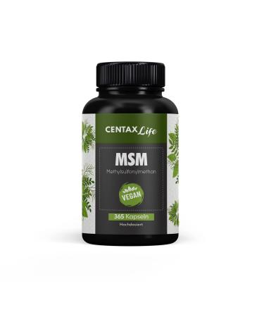Centax Life MSM capsules high dose - VEGAN 365 MSM capsules for bones and joints 1600 mg methylsulfonylmethane without additives