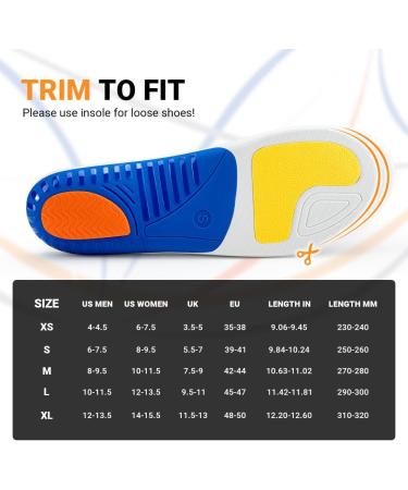 Valsole Plantar Fasciitis Insoles - High Arch Support Orthotic Inserts for Flat Feet | Heavy Duty Work Boot Insoles for All-Day Comfort (Men 10-11.5 / Women 11-12.5) - Black - Buy Online on GoSupps.com