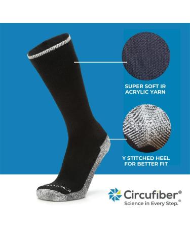 Circufiber Diabetic Socks - Improves Circulation, Reduces Swelling & Pain - Comfortable Loose Fit - Non-Binding Wide Crew - 3 Pairs, Black, X-Large - Buy Online on GoSupps.com
