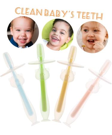 Minkissy 4-Piece Baby Toothbrush Set - Soft Manual Toothbrushes for Kids & Pets | Travel-Friendly Character Designs for Gentle Teeth Cleaning - Buy Online on GoSupps.com