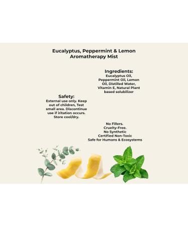 AIYE Essentials Eucalyptus Peppermint and Lemon Aromatherapy Mist 100% Pure Essential Oils Natural Room Spray Non-Toxic 2 fl oz 60 ml - Buy Online on GoSupps.com