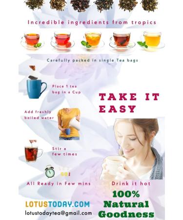 Lotustoday Herbal Tea 100% Natural Hibiscus Tea Bags (Pack of 5) Can make Iced Tea. Also Known as Rosella & Sorrel - Buy Online on GoSupps.com