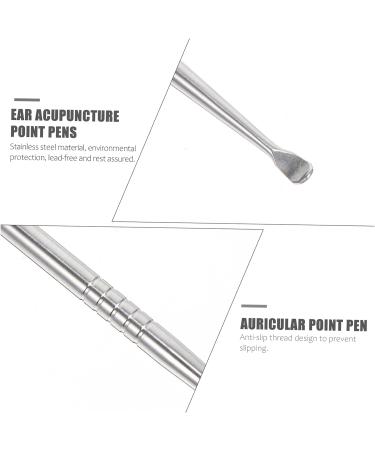 DOITOOL 10 Pcs Auricular Point Probe Pen Ear Cleaning Tool Kit Silver - Acupressure Massage Ear Wax Remover Spoon Set - Buy Online on GoSupps.com