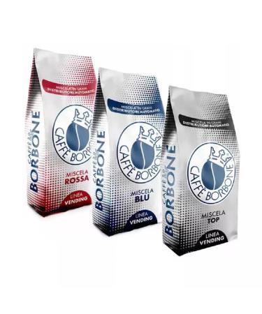 Trio Coffee beans Caffè Borbone blend Red, Blue and Top 1 kg x 3