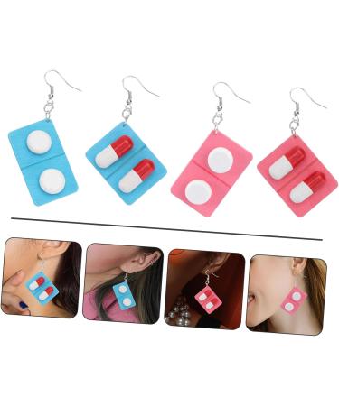 BESPORTBLE 2pairs Wooden Ear Dangler Medicine Shape Fashionable Nurse Earrings for Cosplay - Buy Online on GoSupps.com