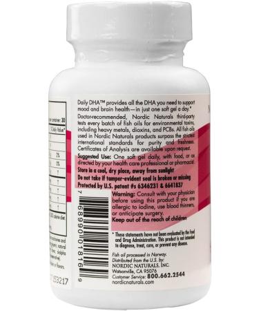 Nordic Naturals Daily DHA 1000mg - Natural Fruit Flavor - 30 Soft Gels - Buy Online on GoSupps.com