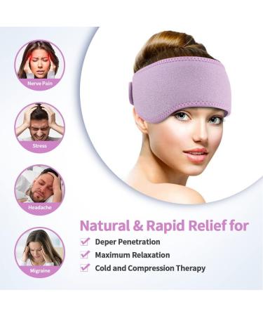 Newgo Migraine Cooling Pad - Gel Cooling Pillow & Headband for Migraine Relief Headaches & Sinus Pain - Violet - Buy Online on GoSupps.com