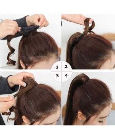 23 Inches Straight Ponytail Clip in Hair Extensions One Piece Silky Hairpiece Wrap Around Pony Tail Wine Red - Buy Online on GoSupps.com