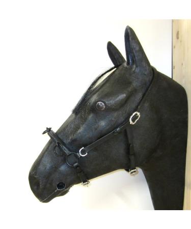 PS Horse Articles French Cavesson Cavecon/Cavesson with D-Rings Soft - Size Full Black with silver fittings