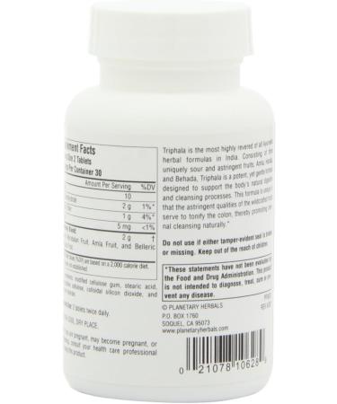 Planetary Ayurvedics Triphala 1000mg Tablets - GI Tract Support & Cleanse Supplement for Digestive Wellness - Detox & Balance with Herbal Ingredients - 60 Tablets - Buy Online on GoSupps.com