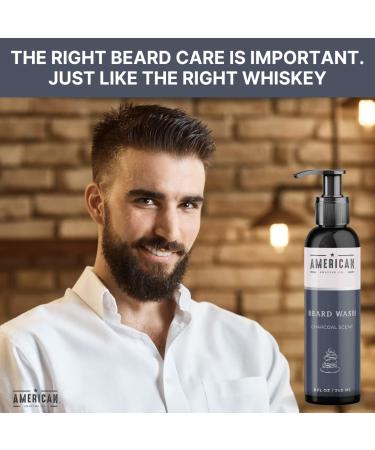 Beard Wash for Sensitive Skin | American Shaving Co | Charcoal Infused | Softens Beard Eliminates Dandruff & Frizziness | 8 oz - Buy Online on GoSupps.com