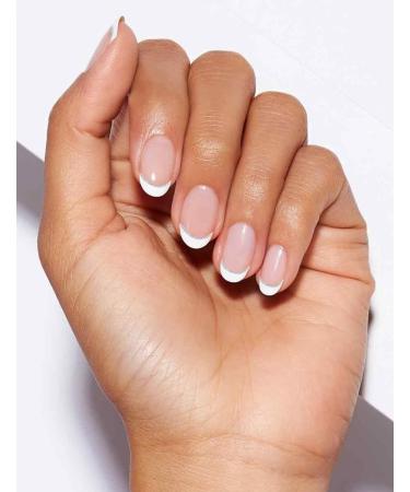 Buy Semi Cured Gel Nail Strips | 20pcs French Glitter Nail Stickers | DIY UV Gel Nail Wraps for Stunning Home Manicures - Buy Online on GoSupps.com