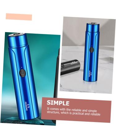 Compact Electric Shaver for Men - Handheld Travel Razor Wear-Resistant & Convenient Daily Use - 10.6x2.6cm Blue - Buy Online on GoSupps.com