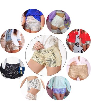 JUST BEHAVIOR Women's Sequin Shimmer Rave Booty Shorts - Metallic Black Red Silver Gold - Large - Buy Online on GoSupps.com