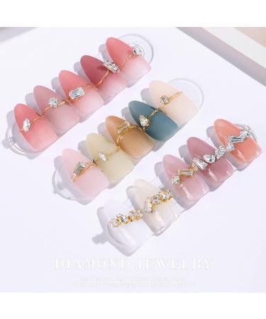 100 Pcs Diamond Jewelry Nail Charms | Rhinestone Nail Art Decoration | Gold/Silver Flatback Gems | Horse Eyes, Water Drop, Square Zircon | Nail Design Supplies - Buy Online on GoSupps.com