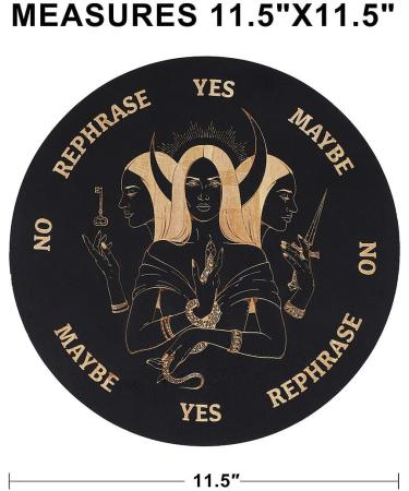 Keithwood Triple Lunar Goddess Hecate Pendulum Board 11.5 - Wooden Dowsing Board for Witchcraft Altar Supplies - Buy Online on GoSupps.com