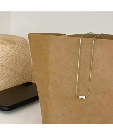 Oralgos Hip Hop Bow Loop Collarbone Chain Necklace - Adjustable Copper Bowknot Shape Jewelry for Daily Wear - Buy Online on GoSupps.com