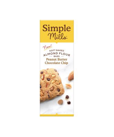 Simple Mills Almond Flour Bars - Peanut Butter Chocolate Chip | 5 Soft Baked Bars (1.19 oz Each) - Buy Online on GoSupps.com