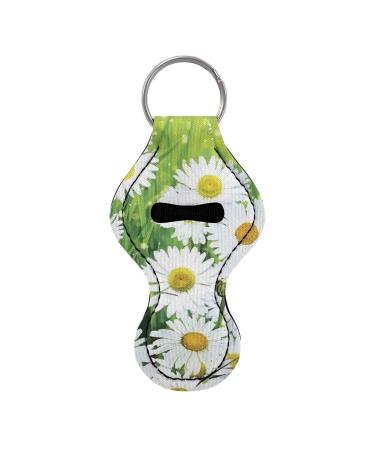 STUOARTE Chapstick keychain for women lip balm lipstick Chapstick Safeguard eyeliner keychain White Daisy one size