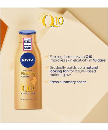 NIVEA Q10 Firming + Radiance Gradual Tan 200ml - Tan Activating Firming Cream - Buy Online on GoSupps.com