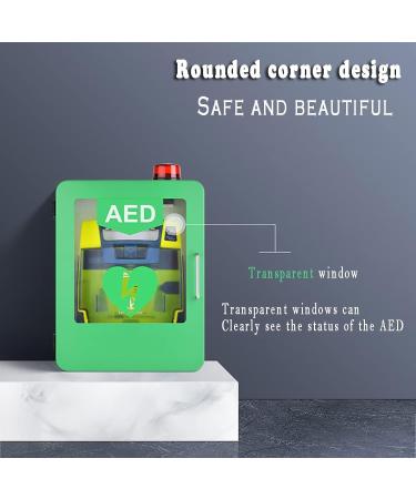 Qianmei Wall-Mounted AED Defibrillator Storage Cabinet | Plastic Heart Alarm Box with Alarm System | Compatible with Most AED Models - Buy Online on GoSupps.com