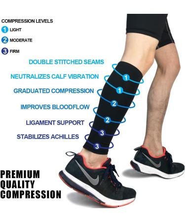 Beister Calf Compression Sleeves - Unisex Footless Shin Splint Support Socks XL - Buy Online on GoSupps.com
