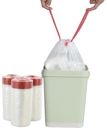 Pekky 2.6 Gallon Small Drawstring Trash Bags Clear Heavy Duty 120 Counts - Buy Online on GoSupps.com