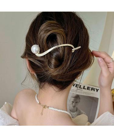 Brinie French Twist N Clip Pearl Banana Clip - Pack of 2, Fashion Hair Accessories for Women and Girls - Buy Online on GoSupps.com