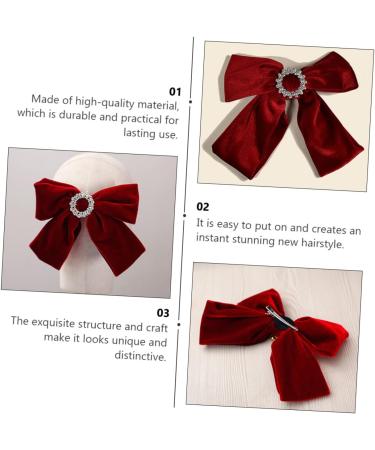 Beaupretty Big Hair Bow Women Bow Barrettes Big Bowknot Barrettes French Style Hair Accessories Bows Hair Accessories Ribbon Bows Hair Clips Hair Bow Clips bow velvet bow Horizontal clip - Buy Online on GoSupps.com