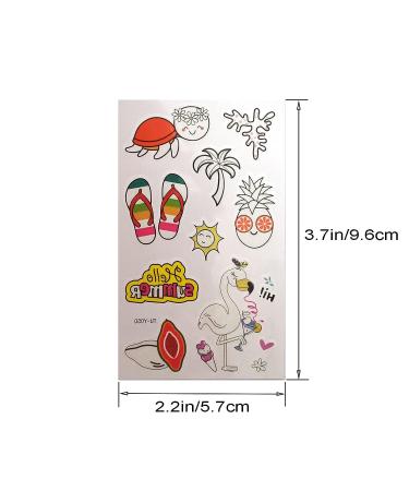Luminous Temporary Tattoos Stickers for Kids - 113 Glow In The Dark Summer Designs - Beach Party Supplies for Children - Boys & Girls - Buy Online on GoSupps.com