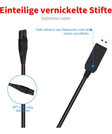 Merom 8V Razor Charging Cable for Philips Norelco OneBlade QP2530/QP2630 - Compatible HQ850 & HQ912/HQ914/HQ915 Cable - Buy Online on GoSupps.com