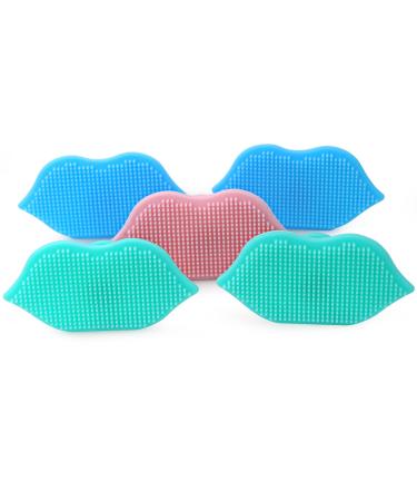 MARY LAVENDER Silicone Face Scrubber Soft Facial Cleansing Brush Blackhead Srubber Cleanser Brush for Exfoliating Massage Face for All Skin Types(5 pcs)