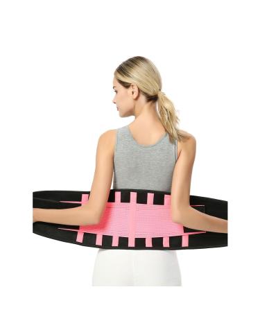 Wgust mesh back support bandage for men and women |Abdominal support belt to relieve back pain |Taling trimmer |Lordosis belt belts for sciatica scoliosis and spine injuries (COL 120x160cm pink