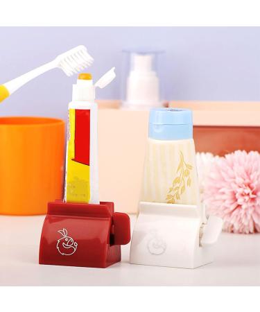 Toothpaste Squeezer Device Multifunctional Dispenser Holder Facial Cleanser Clip Manual Lazy Tube Tool Press Bathroom Red - Buy Online on GoSupps.com