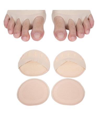Foot Cushion Pointe Shoe Toe Pads 2 Pairs High Heeled Shoes Breathable Forefoot Pad Stress Pain Relief Forefoot Patch (Skin Color)