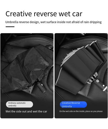 SUDNJIALQ Automatic Umbrella LED Flashlight Sun Rain Windproof Foldable Reverse with Reflective Stripe Trip Lady Business Travel Red - Buy Online on GoSupps.com