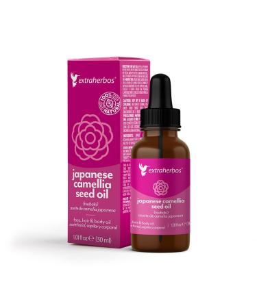 Japanese Camellia Oil 30ml - 100% Natural and Organic Cold-Pressed Anti-Wrinkle Premium Moisturizer for Skin and Hair Rich in Antioxidants Vitamin E