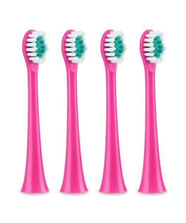 4-Pack Replacement Toothbrush Heads for Sonic V200 Rechargeable Kids Electric Toothbrushes 7X More Plaque Removal End-Rounded Soft Bristles Comfortable & Efficient Clean Teeth Perfect for Kids