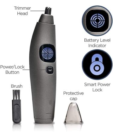 Portable Nose and Ear Hair Trimmer for Men - Waterproof Painless Hair Remover with Mute Motor - Battery-Operated (Gray) | International Shipping - Buy Online on GoSupps.com
