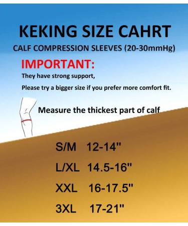 KEKING Calf Compression Sleeves 20-30mmHg for Men & Women - 2 Pairs Blue S/M - Running, Shin Splint, Calf Pain Relief, Varicose Veins - Nursing, Travel Support - Buy Online on GoSupps.com