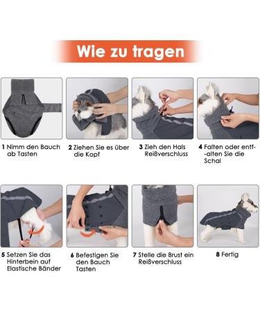 Buy Slowton Winter Dog Coat - Warm Waterproof Jacket with Turtleneck & Reflective Stripes for Small to Medium Dogs (Size L Gray) - International Shipping Available - Buy Online on GoSupps.com