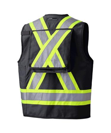 Pioneer Heavy-Duty Reflective Surveyor Work Safety Vest | Construction Reflective Surveyor's Safety Vest - Radio Pocket and Pen Slots - Buy Online on GoSupps.com
