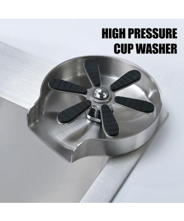 Stainless Steel Glass Rinser Glass Cleaner Sink Attachment Multi-Angle Cleaning Cup Rinser High Pressure Flushing Device Faucet Cup Cleaner for Kitchen Bar Cafe Resturant Nicything - Buy Online on GoSupps.com