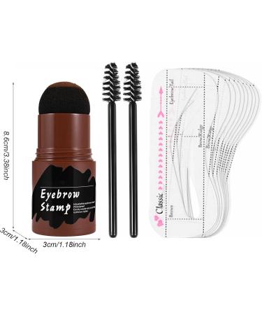 Eye Brows Stencil & Stamp Kit - Eyebrow Stencils For Older Women | 10PCS Brow Card with Brow Powder & 2pcs Brushes | Perfect Eye Brow Stencil Kits for Important Occasion Home Outdoor Beginners Dark Brown - Buy Online on GoSupps.com