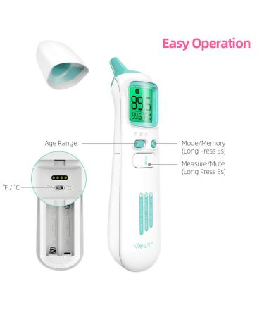 Buy Mosen Medical Infrared Thermometer - Fast 1 Sec Measurement for Baby & Adults, Forehead & Ear, Memory Function - Buy Online on GoSupps.com