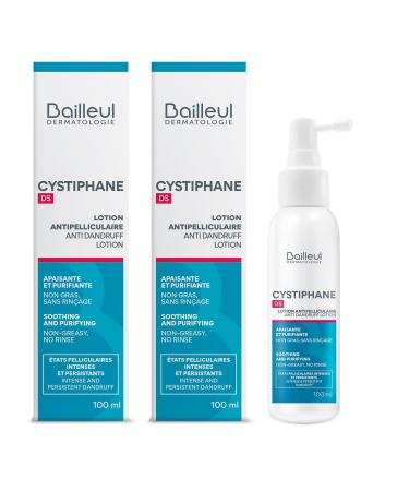 Bailleul | CYSTIPHANE DS | Lotion Anti-pelliculaire intensif | Pellicules intenses et persistantes | R DUIT LES ROUGEURS APAISE LES D MANGEAISONS | Lot de 2x100 ml